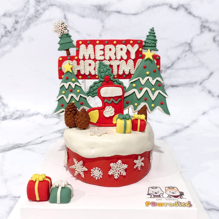 2022 Jingle Paws Festive Cake